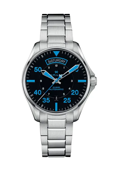 汉米尔顿卡其色航空飞行员系列采尔马特航空日历自动腕表 H64625131