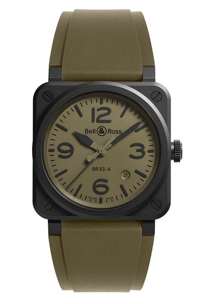 Bell & Ross 新款 BR 03 军用陶瓷腕表 BR03A-MIL-CE/SRB