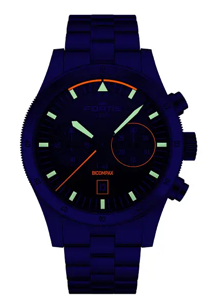 Fortis Flieger F-43 Bicompax Original on Block 手镯 F4240004