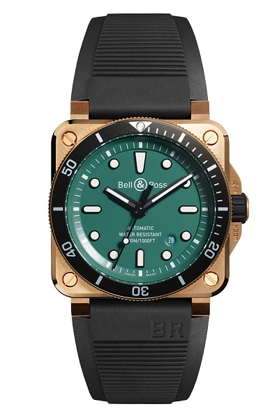 Bell & Ross BR-03 Diver Black & Green Bronze BR0392-D-LT-BR/SRB