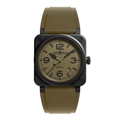 Bell & Ross 新款 BR 03 军用陶瓷腕表 BR03A-MIL-CE/SRB
