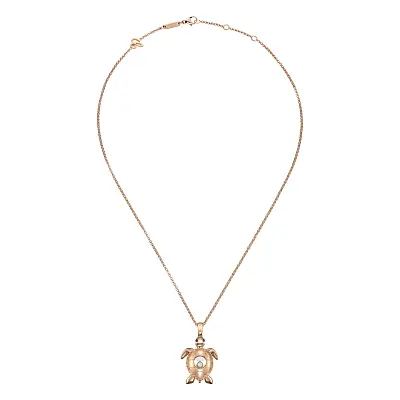 黄金萧邦快乐钻石海龟项链 79A187-5001