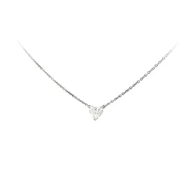 白金心形钻石项链