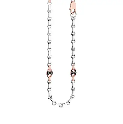 镶黑钻男士金链