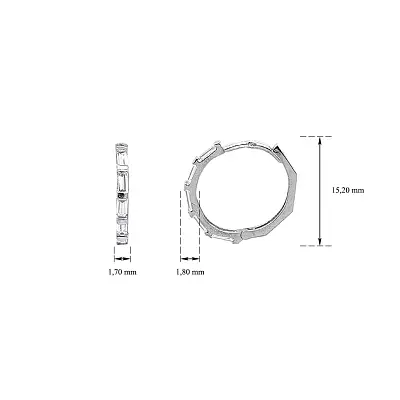 摩登白金镶锆石圆形耳环