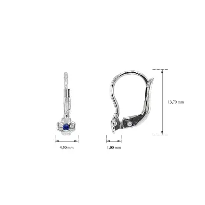 白K金镶蓝宝石四叶形耳环