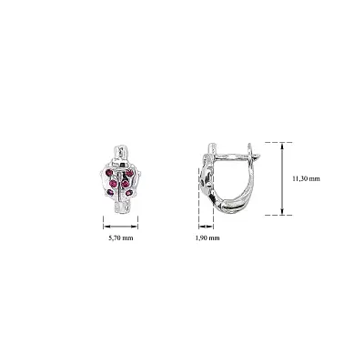 瓢虫造型耳环，镶红色水钻