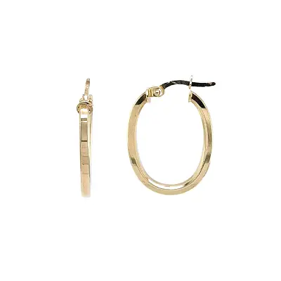 黄金椭圆形耳环，彰显日常优雅气质