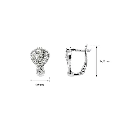 闪亮锆石白金耳环