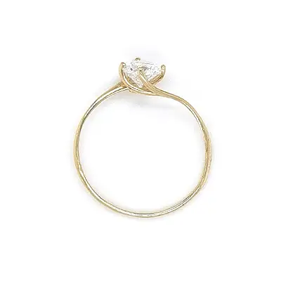 锆石金订婚戒指