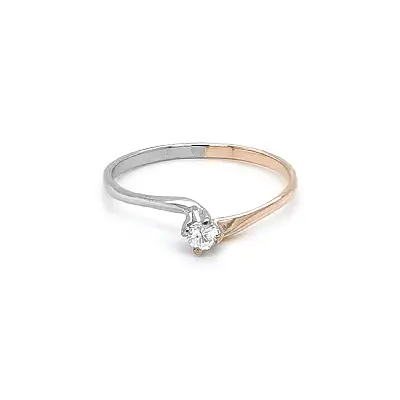 组合金镶锆石订婚戒指