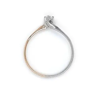 组合金镶锆石订婚戒指