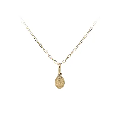 圣母玛利亚精美雕像黄金吊坠