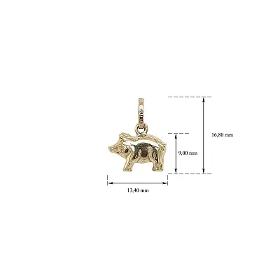 象征富足和幸福的小猪造型黄金吊坠