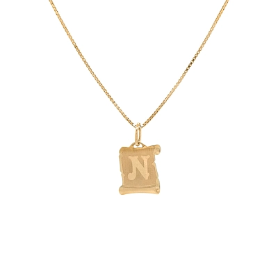 字母 N 黄金吊坠