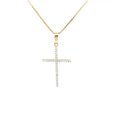 镶锆石的金十字架