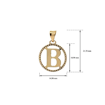 字母 B 黄金吊坠