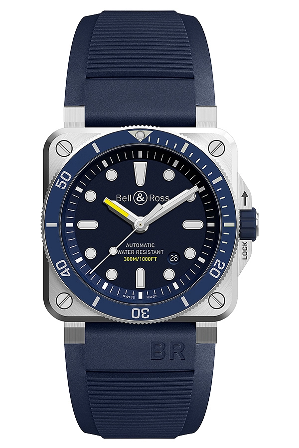 Bell & Ross 蓝色潜水腕表 BR0392-D-BU-ST/SRB