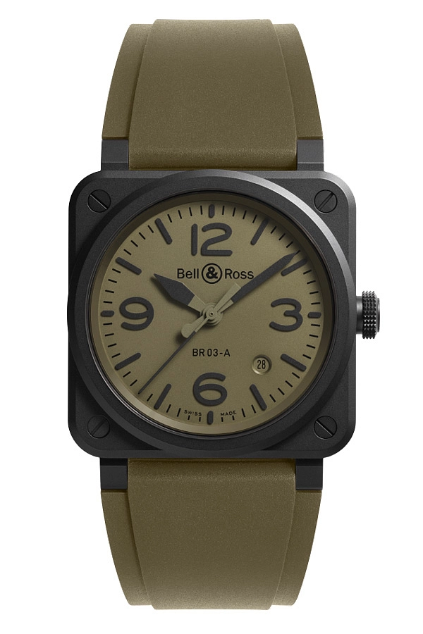 Bell & Ross 新款 BR 03 军用陶瓷腕表 BR03A-MIL-CE/SRB