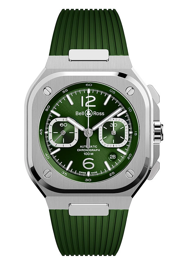 Bell & Ross BR 05 绿钢计时码表 BR05C-GN-ST/SRB