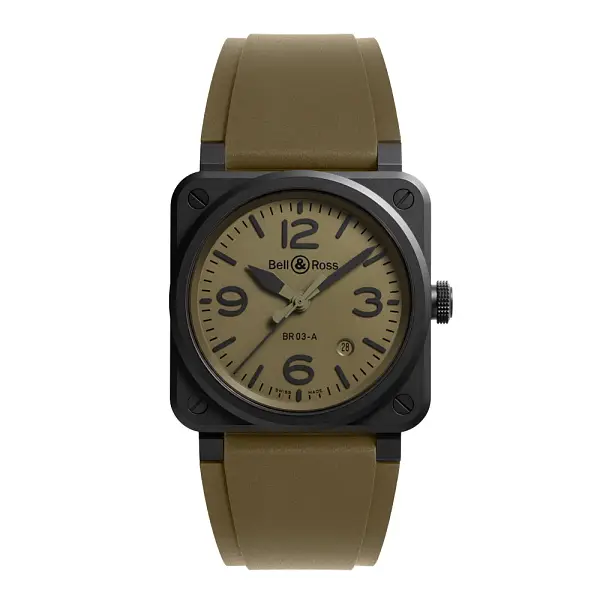 Bell & Ross 新款 BR 03 军用陶瓷腕表 BR03A-MIL-CE/SRB