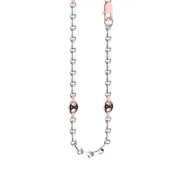 镶黑钻男士金链