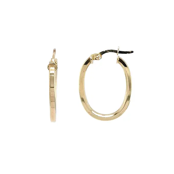 黄金椭圆形耳环，彰显日常优雅气质