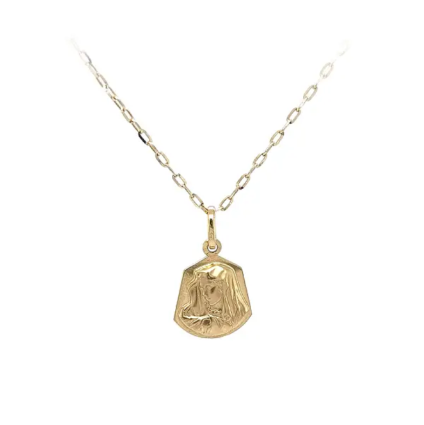 圣母玛利亚黄金吊坠