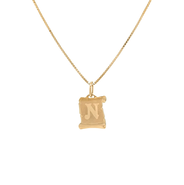 字母 N 黄金吊坠