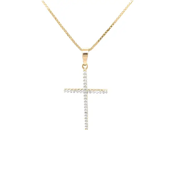 镶锆石的金十字架
