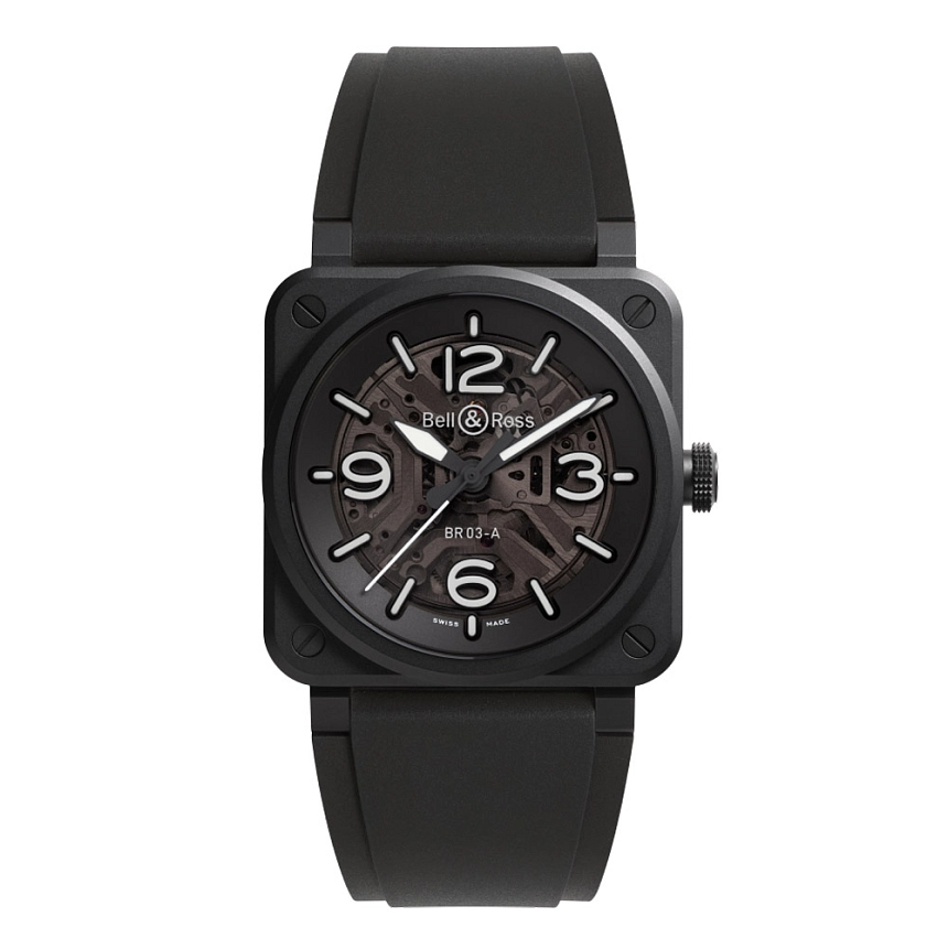 Bell & Ross BR-03 镂空黑色陶瓷腕表 BR03A-BL-SKCE/SRB
