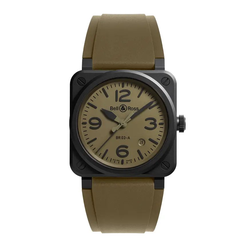 Bell & Ross 新款 BR 03 军用陶瓷腕表 BR03A-MIL-CE/SRB
