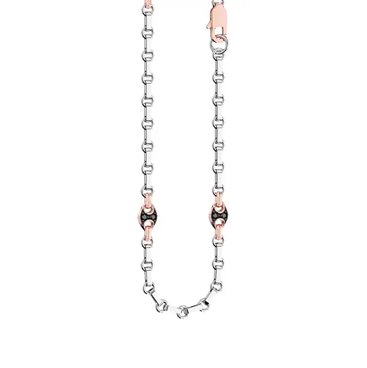 镶黑钻男士金链