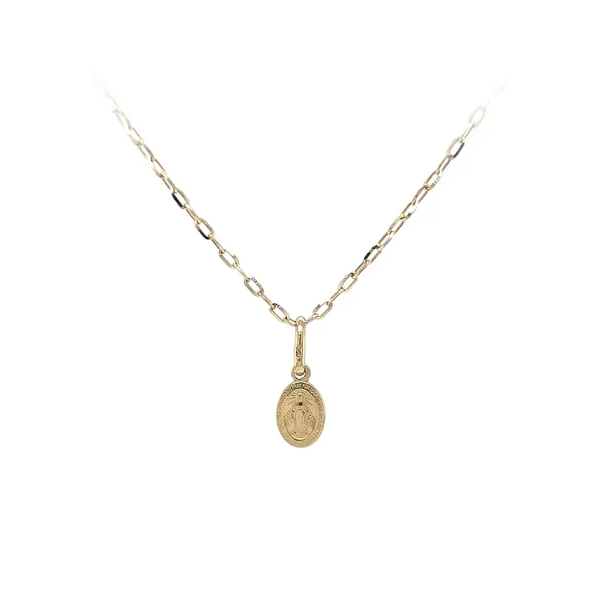 圣母玛利亚精美雕像黄金吊坠