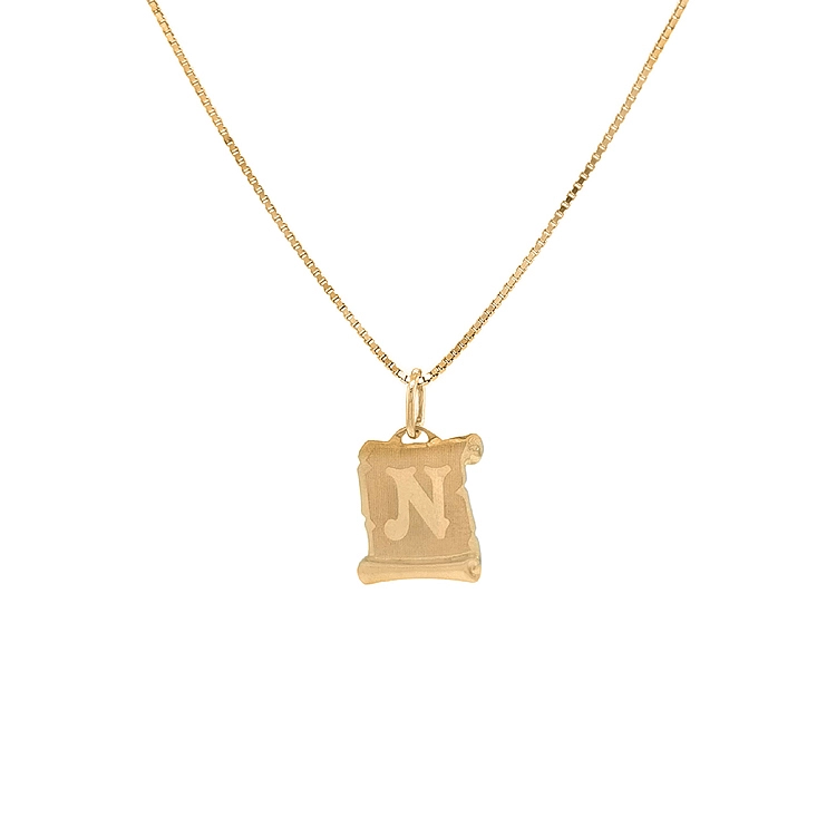 字母 N 黄金吊坠
