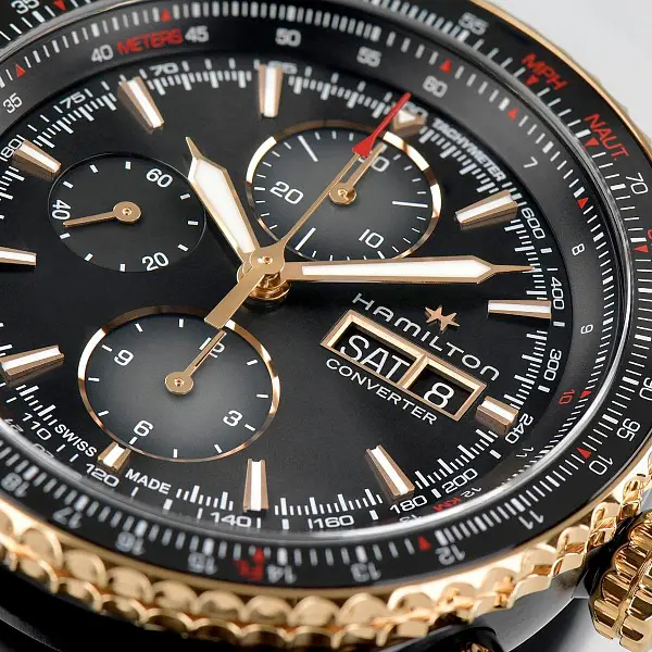 汉米尔顿卡其色航空转换器自动计时码表 H76736730