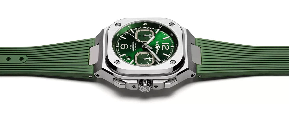 Bell & Ross BR 05 绿钢计时码表 BR05C-GN-ST/SRB