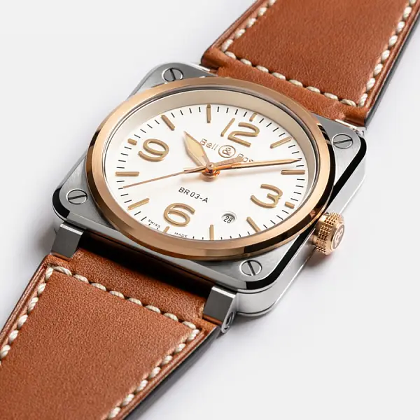 Bell & Ross BR 03 白钢 & 黄金 BR03A-WH-STPG/SCA