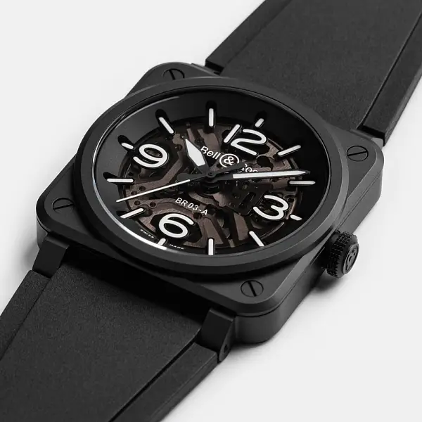Bell & Ross BR-03 镂空黑色陶瓷腕表 BR03A-BL-SKCE/SRB