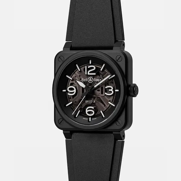 Bell & Ross BR-03 镂空黑色陶瓷腕表 BR03A-BL-SKCE/SRB