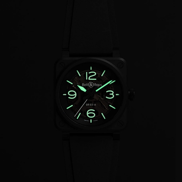 Bell & Ross BR-03 镂空黑色陶瓷腕表 BR03A-BL-SKCE/SRB