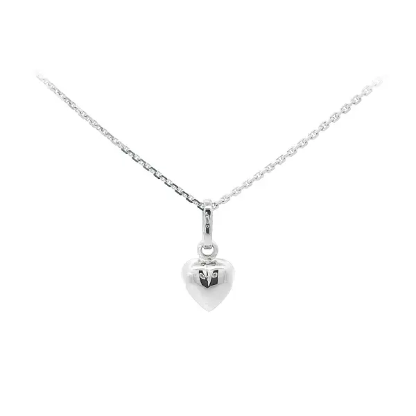 极简白金心形吊坠