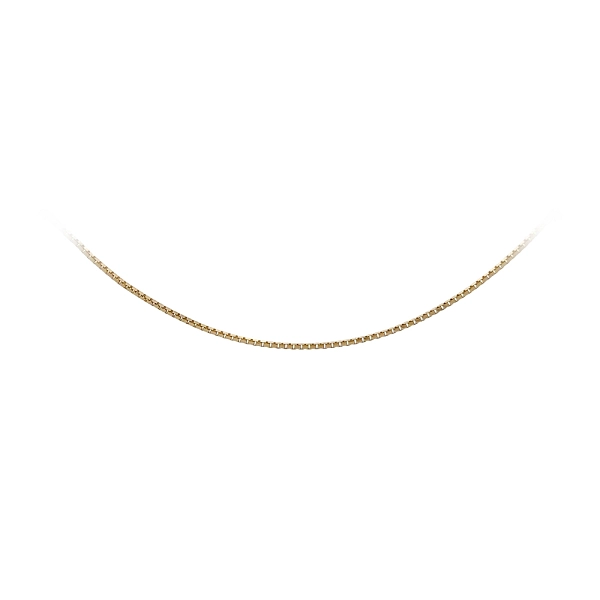14K 黄金方盒链项链，50 厘米