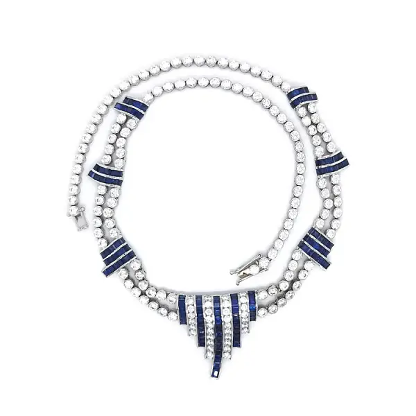 白金镶施华洛世奇水晶项链