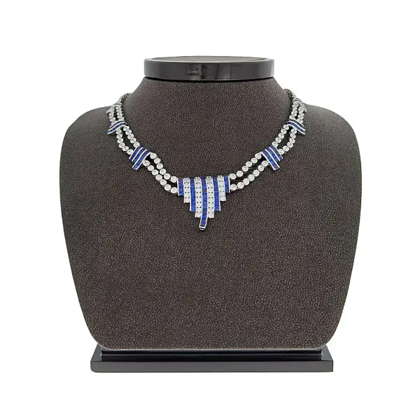 白金镶施华洛世奇水晶项链