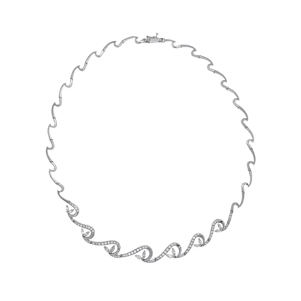 优雅白金锆石女式项链