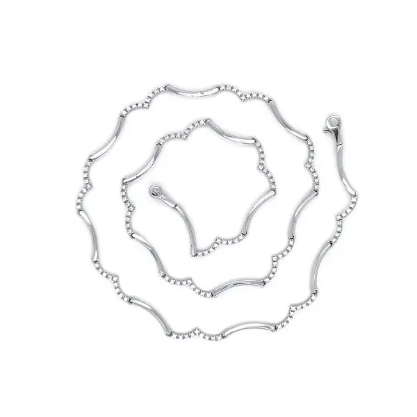 优雅白金锆石女式项链