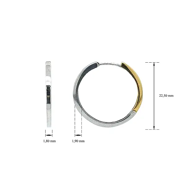 优雅双色金圈式耳环