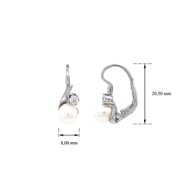 优雅珍珠锆石耳环