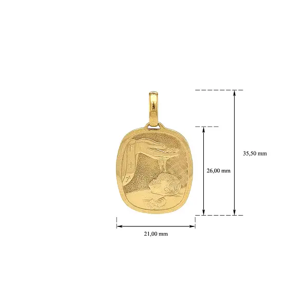 神圣洗礼 – 信仰与仁慈的黄金吊坠